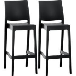 Juego de 2 taburetes de bar Maya negros