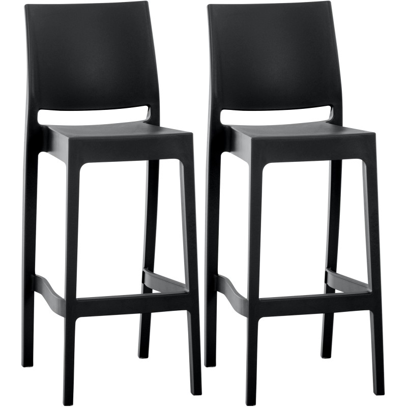 Juego de 2 taburetes de bar Maya negros