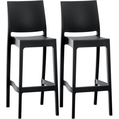 Juego de 2 taburetes de bar Maya negros