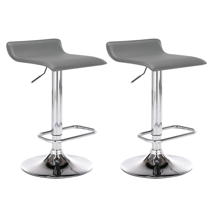 Juego de 2 taburetes de bar Dyn grises