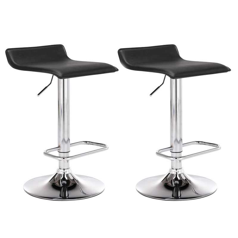 Juego de 2 taburetes de bar Dyn negros