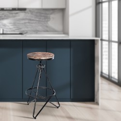 Taburete de bar plateado Karla