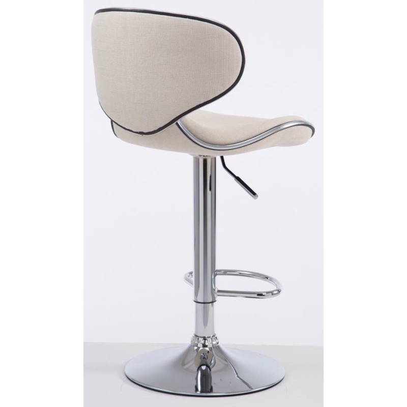 Juego de 2 taburetes de bar Las Vegas V2 en tela cromada color crema