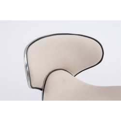 Juego de 2 taburetes de bar Las Vegas V2 en tela cromada color crema