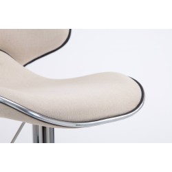 Juego de 2 taburetes de bar Las Vegas V2 en tela cromada color crema