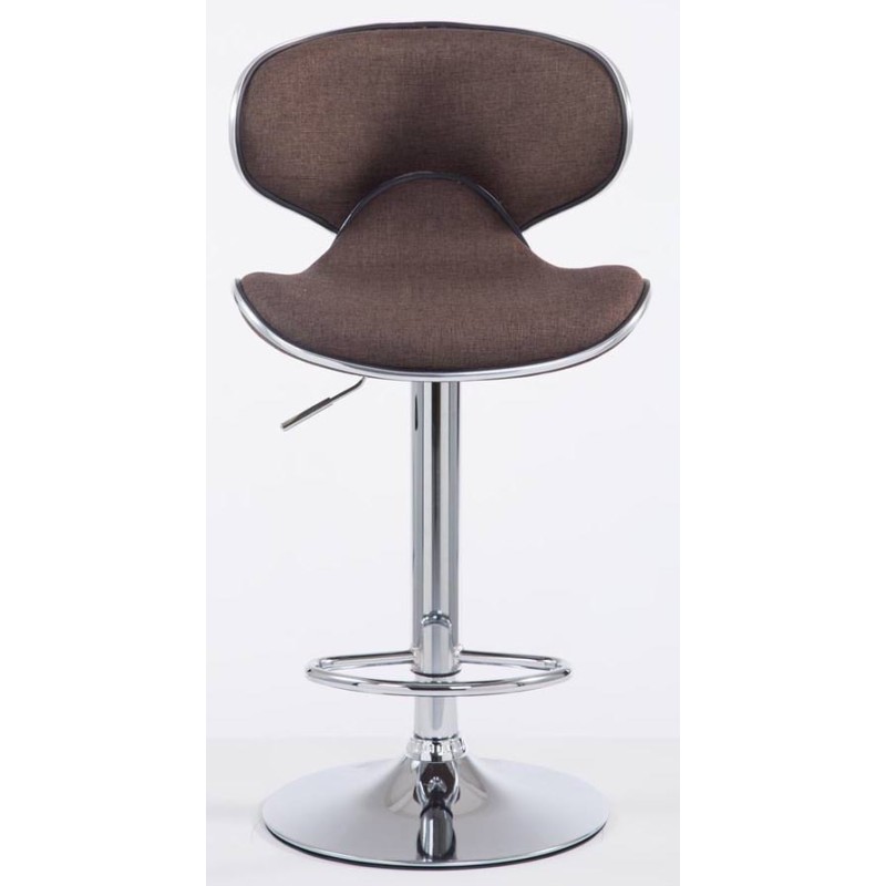Juego de 2 taburetes de bar Las Vegas V2 en tela cromada marrón