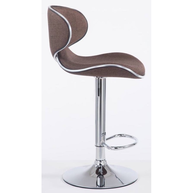 Juego de 2 taburetes de bar Las Vegas V2 en tela cromada marrón