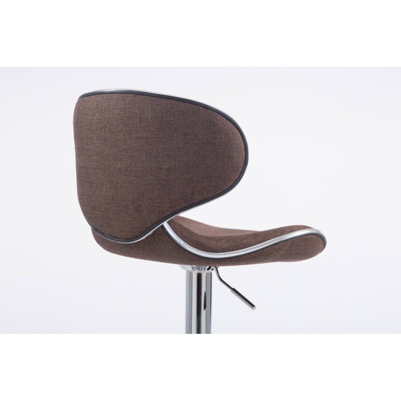 Juego de 2 taburetes de bar Las Vegas V2 en tela cromada marrón