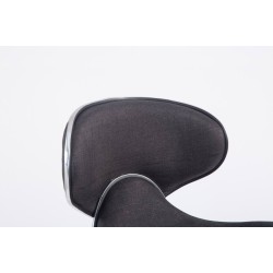 Juego de 2 taburetes de bar Las Vegas V2 en tela cromada gris oscuro