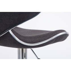 Juego de 2 taburetes de bar Las Vegas V2 en tela cromada gris oscuro