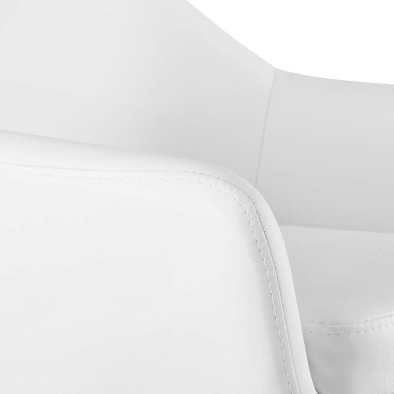 Juego de 2 taburetes de bar Grant en piel sintética blanca