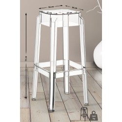 Juego de 2 taburetes de bar Fox transparentes