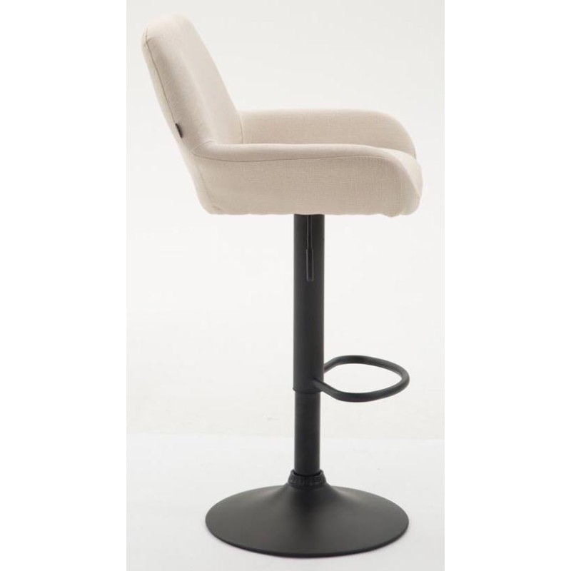 Juego de 2 taburetes de bar Braga, tapizados en tela, color crema oscuro