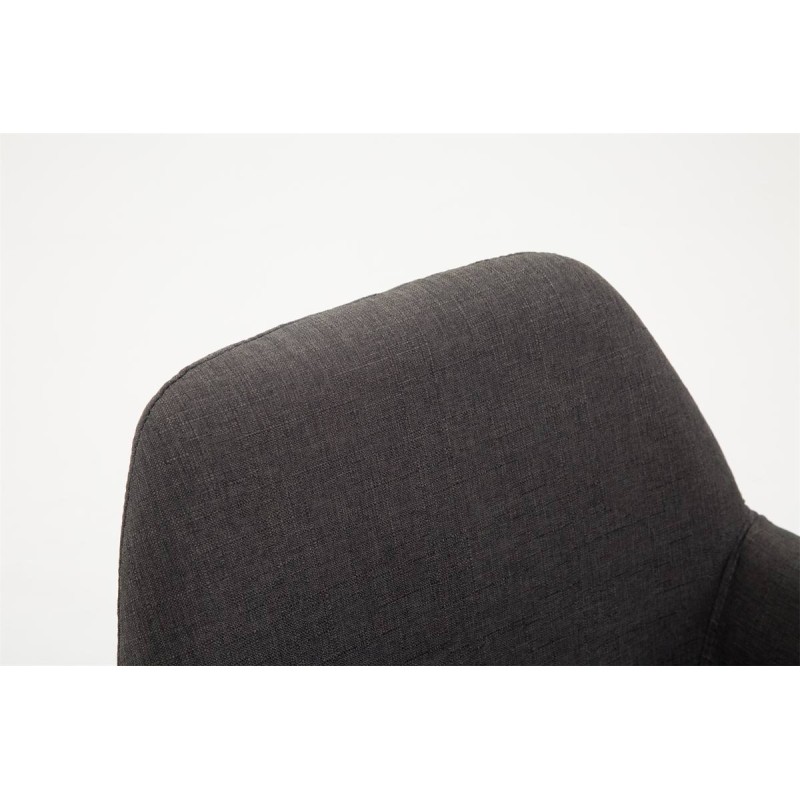 Juego de 2 taburetes de bar Braga, tapizados en tela, en negro y gris oscuro.