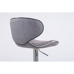 Juego de 2 taburetes de bar Las Vegas V2 en tela cromada gris claro