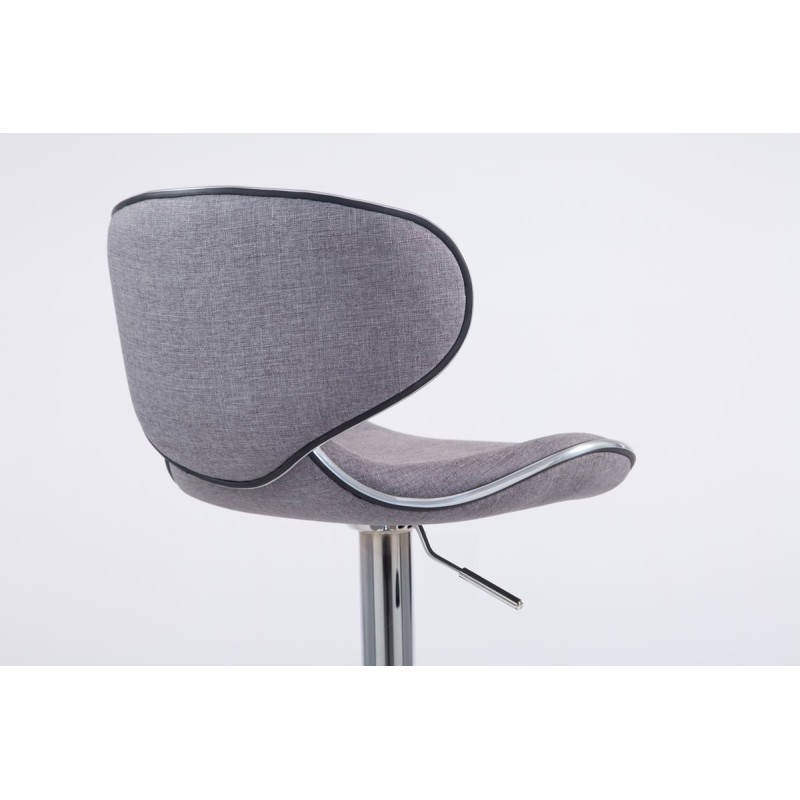 Juego de 2 taburetes de bar Las Vegas V2 en tela cromada gris claro