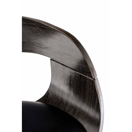 Juego de 2 taburetes de bar Kingston C en piel sintética negra/gris