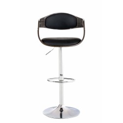 Juego de 2 taburetes de bar Kingston C en piel sintética negra/gris