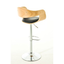 Juego de 2 taburetes de bar Kingston C en piel sintética natural/negra