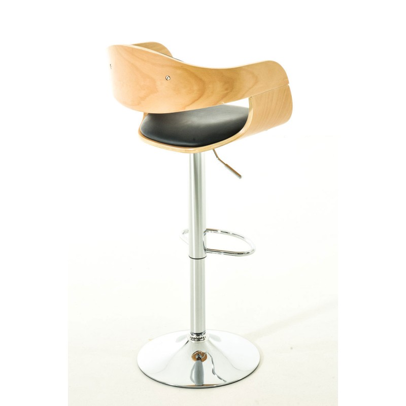 Juego de 2 taburetes de bar Kingston C en piel sintética natural/negra