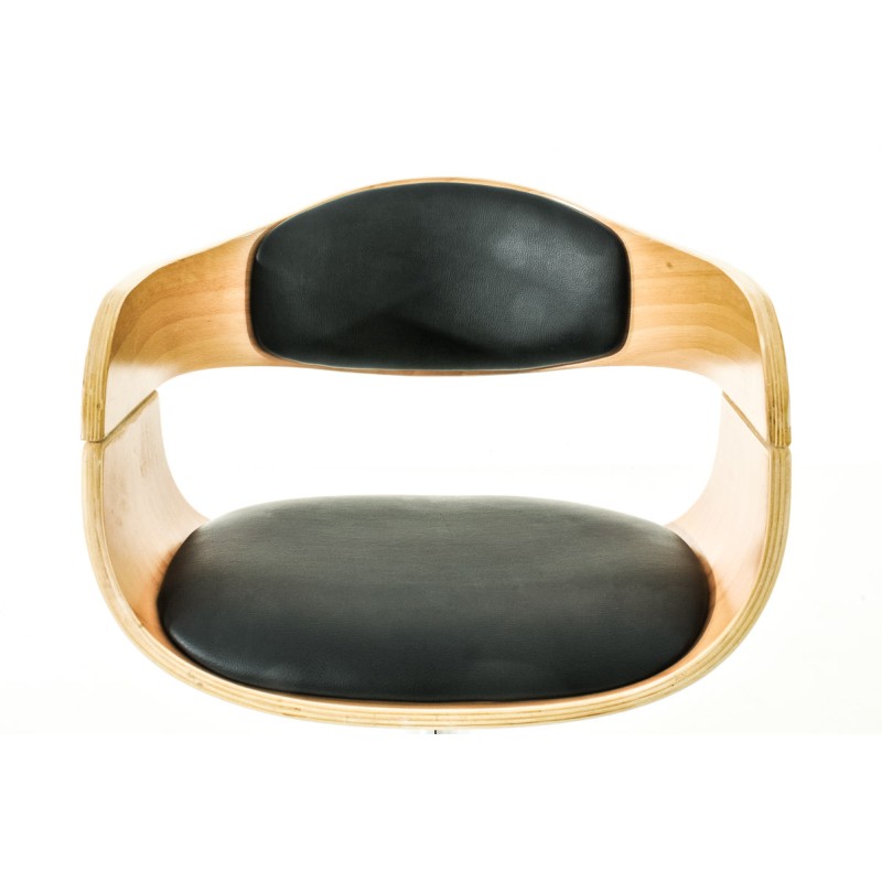 Juego de 2 taburetes de bar Kingston C en piel sintética natural/negra