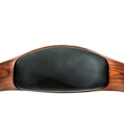 Juego de 2 taburetes de bar Kingston C en nogal/piel sintética negra