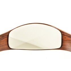 Juego de 2 taburetes de bar Kingston C en nogal/piel sintética blanca