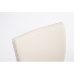 Juego de 2 taburetes de bar Cologne, imitación piel, cromo crema