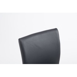 Juego de 2 taburetes de bar Cologne, imitación de cuero, cromo negro