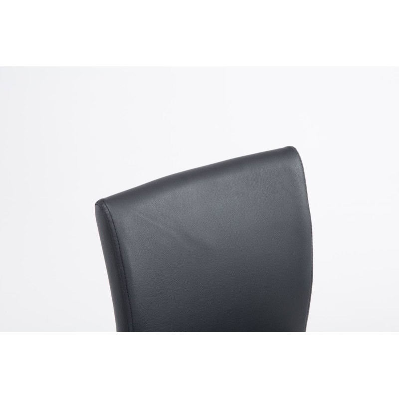 Juego de 2 taburetes de bar Cologne, imitación de cuero, cromo negro