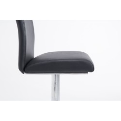 Juego de 2 taburetes de bar Cologne, imitación de cuero, cromo negro