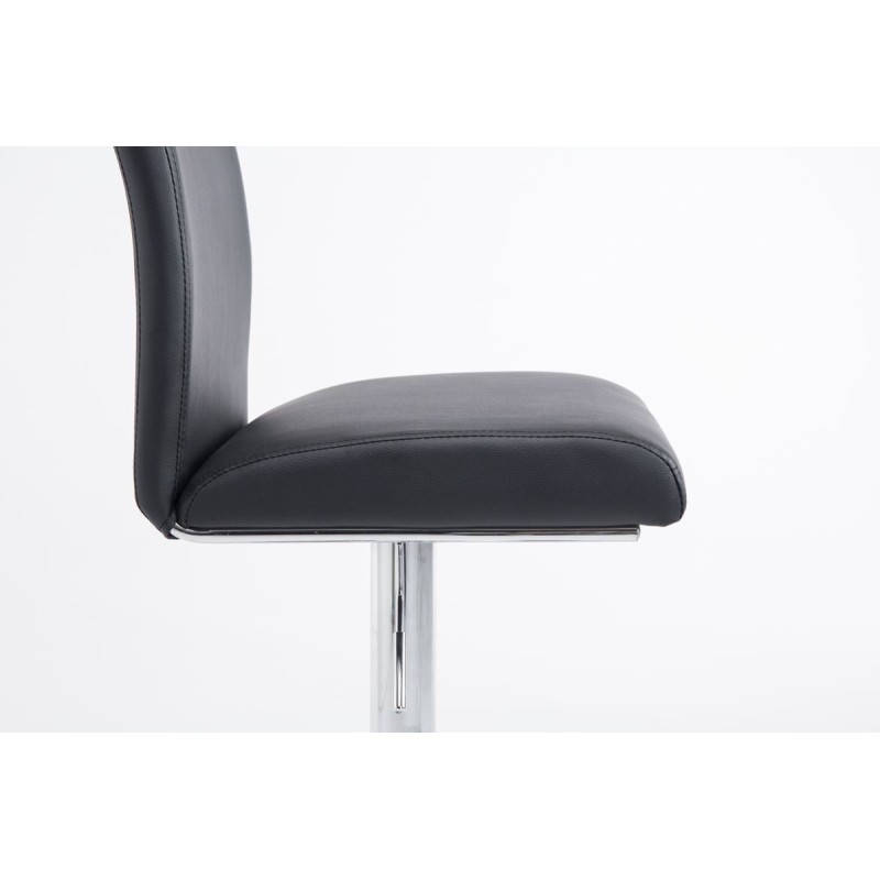 Juego de 2 taburetes de bar Cologne, imitación de cuero, cromo negro