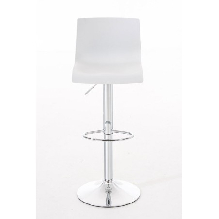 Juego de 2 taburetes de bar Hoover, de plástico cromado blanco.