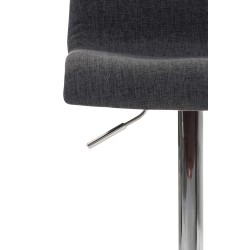 Juego de 2 taburetes de bar Hoover, tapizados en tela, cromado gris oscuro.