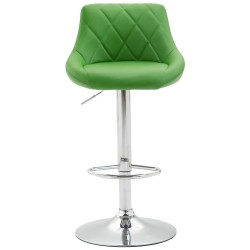 Juego de 2 taburetes de bar Lazio en piel sintética verde C