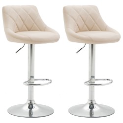 Juego de 2 taburetes de bar Lazio en piel sintética color crema C