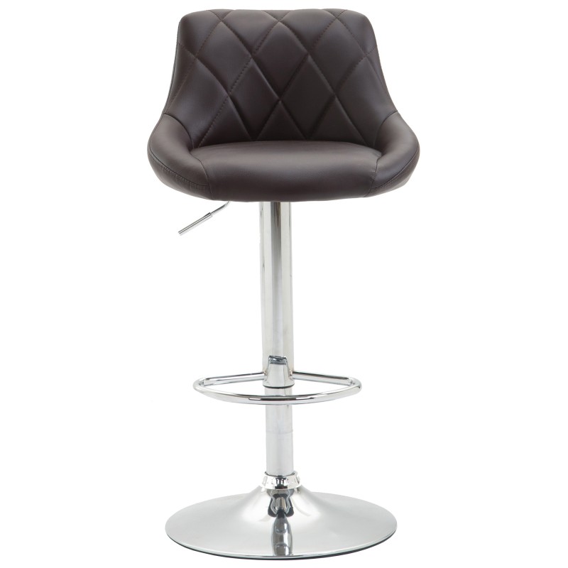Juego de 2 taburetes de bar Lazio en piel sintética marrón.