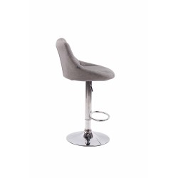 Juego de 2 taburetes de bar Lazio C de tela gris