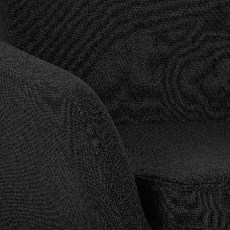 Juego de 2 taburetes de bar Grant en tela negra