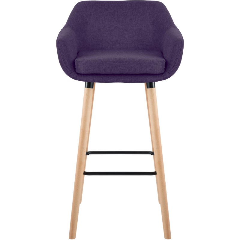 Juego de 2 taburetes de bar Grant en tela morada