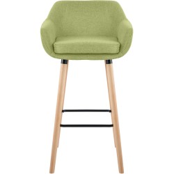 Juego de 2 taburetes de bar Grant en tela verde claro