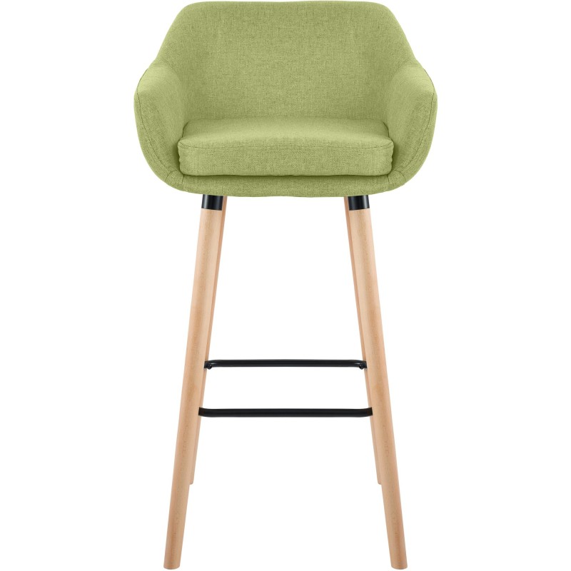Juego de 2 taburetes de bar Grant en tela verde claro