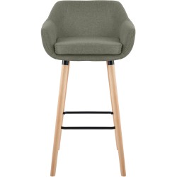 Juego de 2 taburetes de bar Grant en tela gris claro