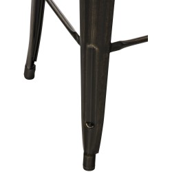 Juego de 2 taburetes de bar Mason en negro y dorado