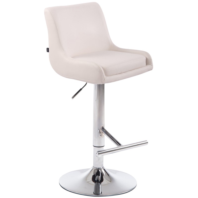Taburete de bar Club en piel sintética blanca C