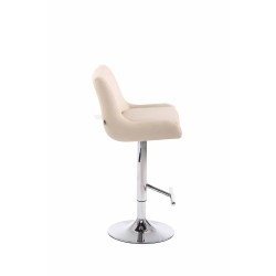 Taburete de bar Club en piel sintética color crema C