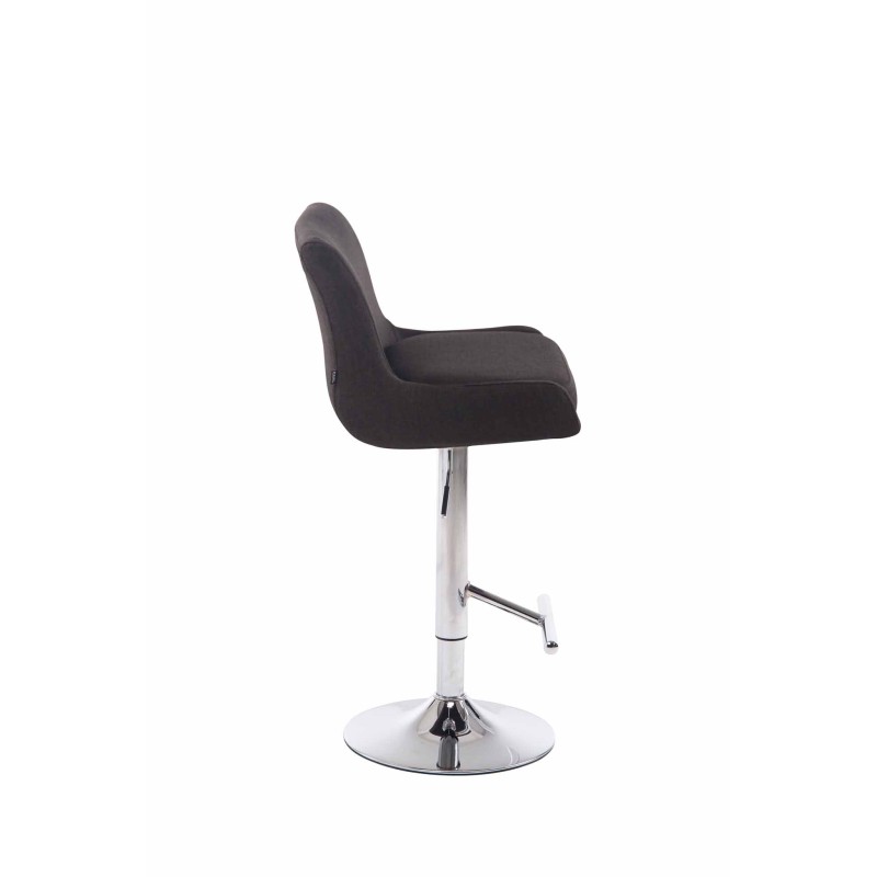 Taburete de bar Club C tapizado en tela, gris oscuro