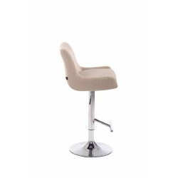 Taburete de bar Club en tela color crema C
