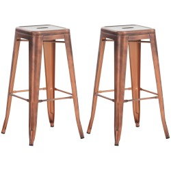 Juego de 2 taburetes de bar Joshua de cobre