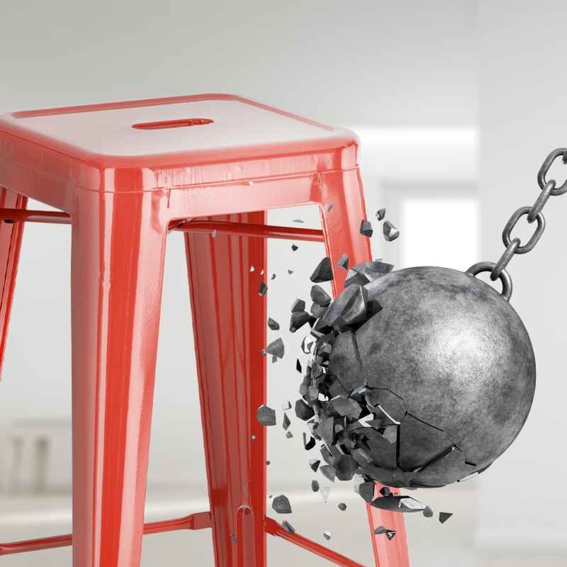 Juego de 2 taburetes de bar Joshua rojos